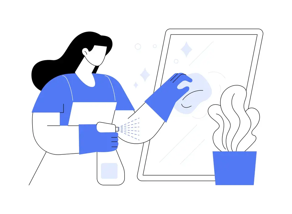 Illustration of digital cleaning management