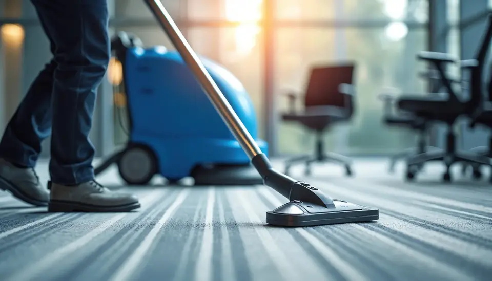 Cleaning equipment on a polished floor