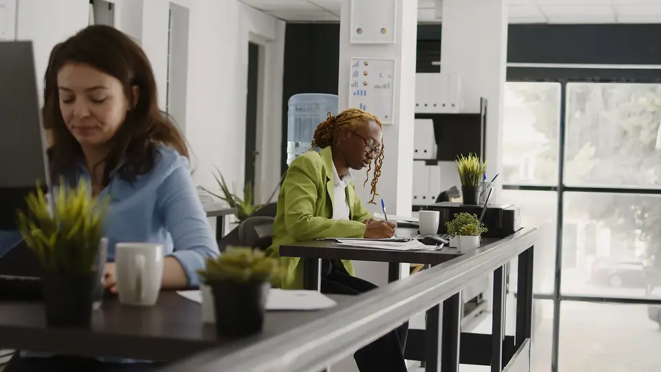 Staff working in a council office