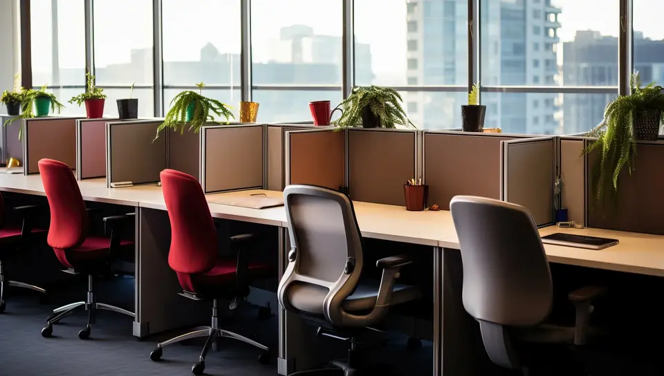 A modern office meeting space