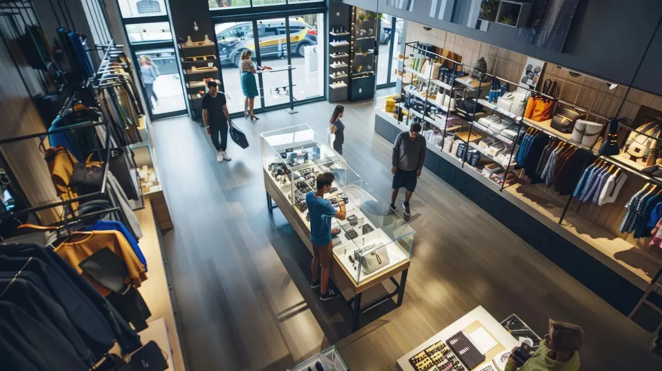 A busy retail environment
